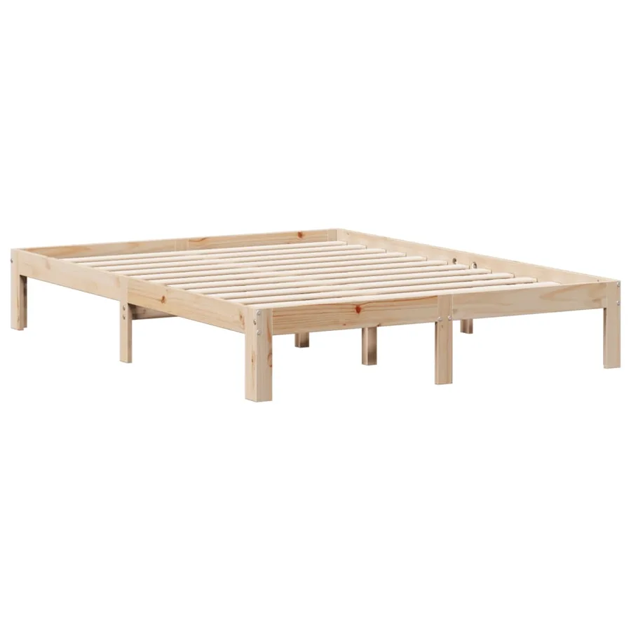 Lit bibliothèque sans matelas 140x200 cm bois massif de pin - 8