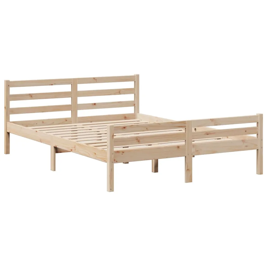 Lit bibliothèque sans matelas 140x190 cm bois de pin massif - 8