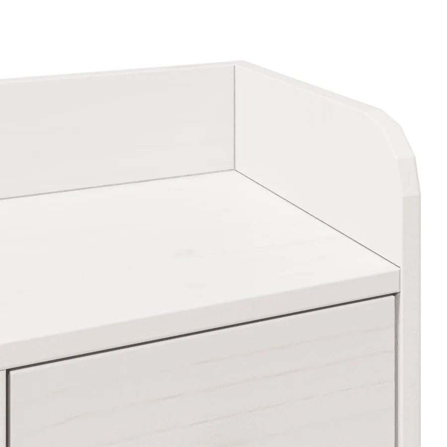 Lit bibliothèque sans matelas blanc 140x200 cm bois pin massif - 10