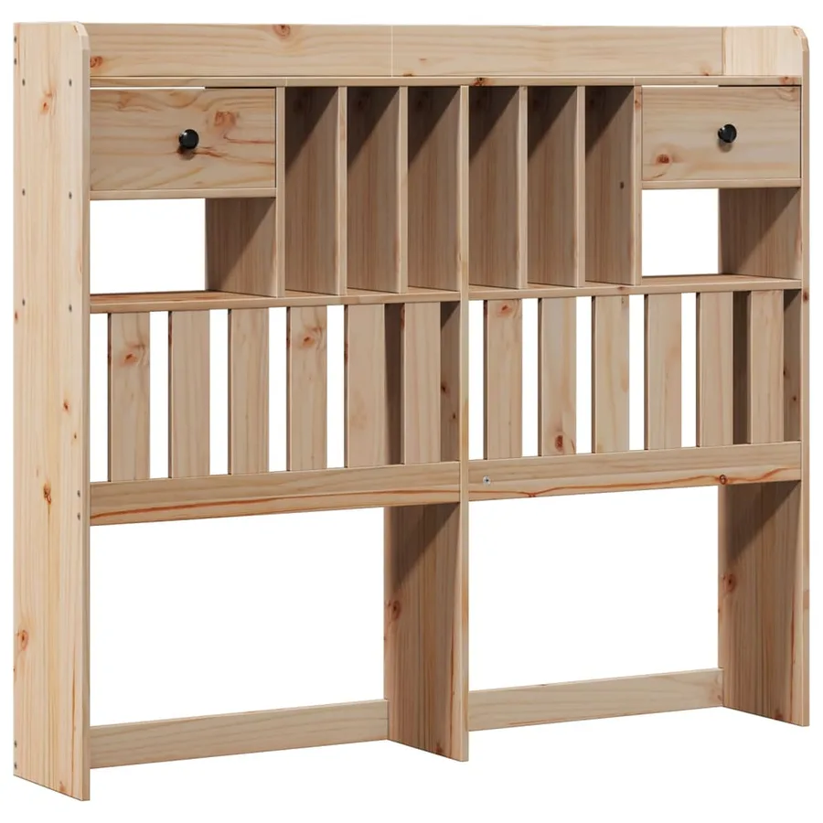 Lit bibliothèque sans matelas 135x190 cm bois de pin massif - 6