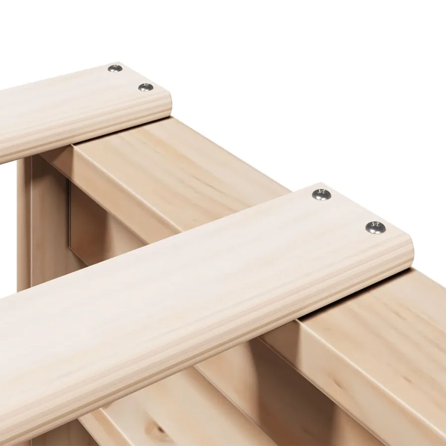Lit bibliothèque sans matelas 135x190 cm bois de pin massif - 9