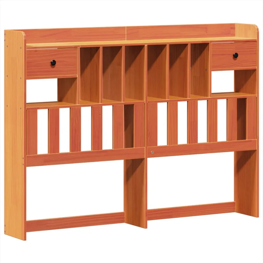 Cadre de lit sans matelas cire marron 150x200cm bois pin massif - 6