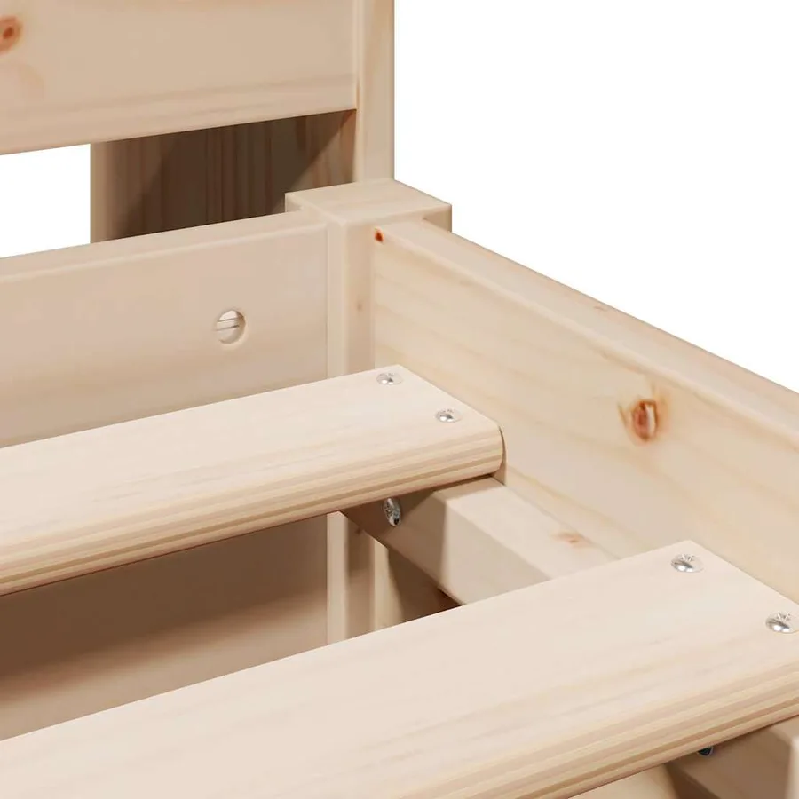 Lit bibliothèque sans matelas 135x190 cm bois de pin massif - 9