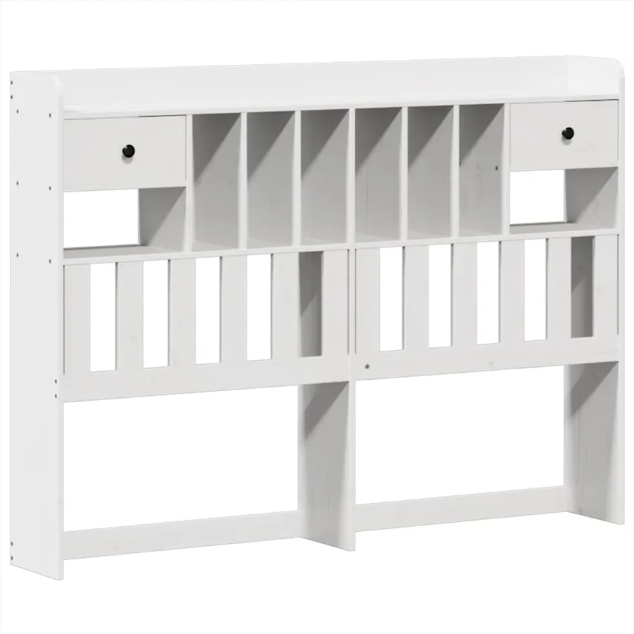 Cadre de lit sans matelas blanc 140x190 cm bois de pin massif - 6