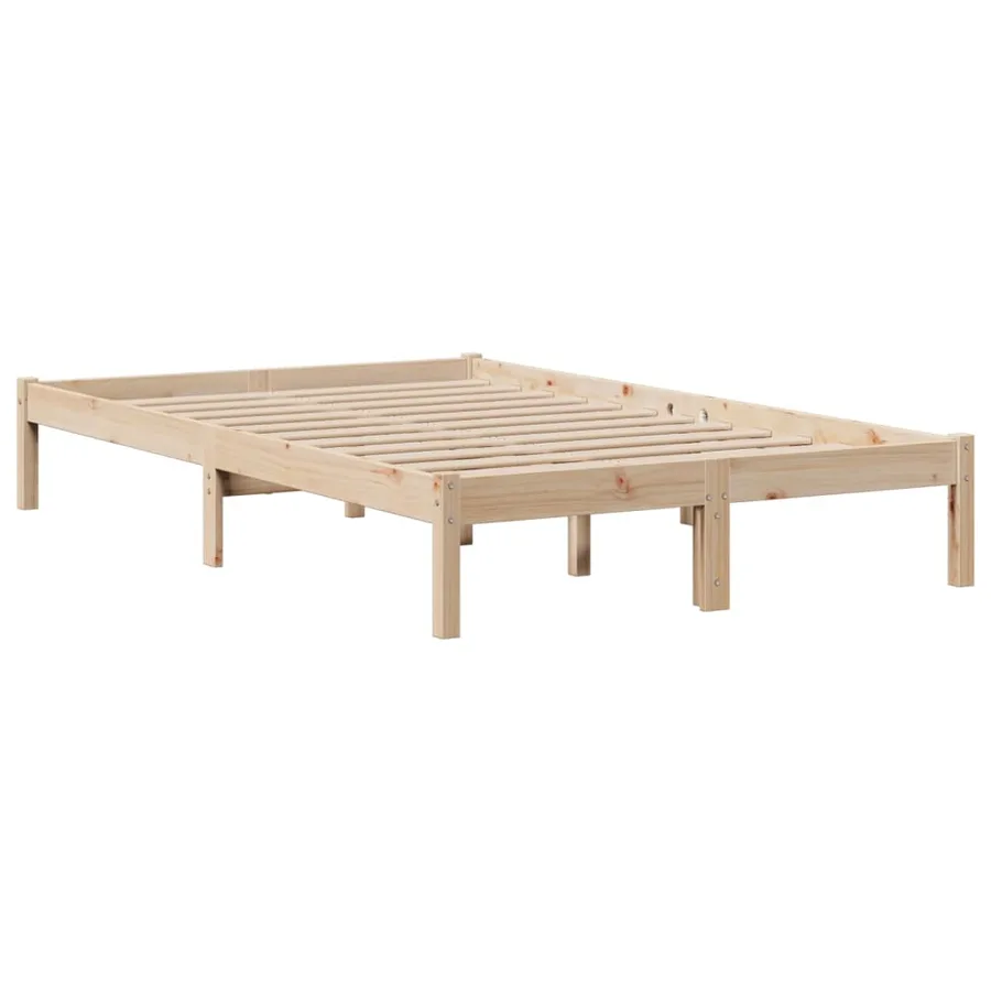 Lit bibliothèque sans matelas 135x190 cm bois de pin massif - 5