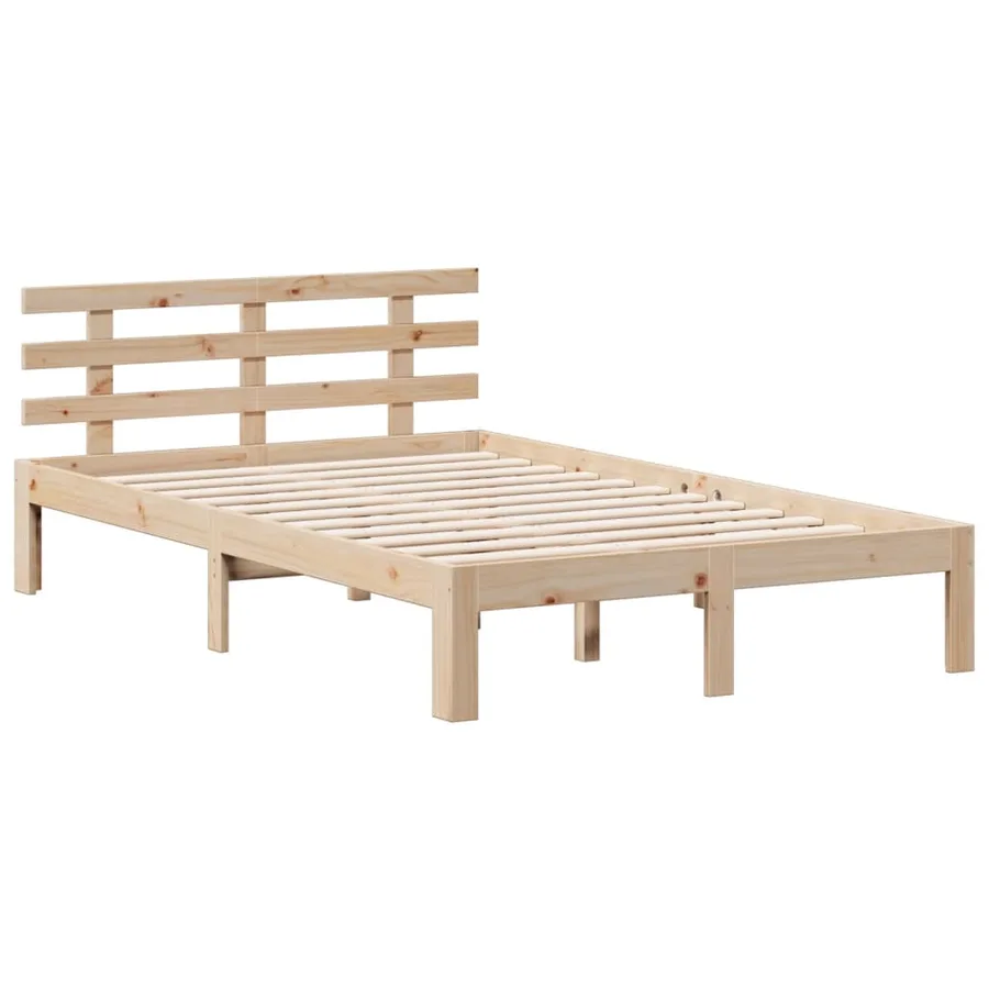 Lit bibliothèque sans matelas 135x190 cm bois de pin massif - 8