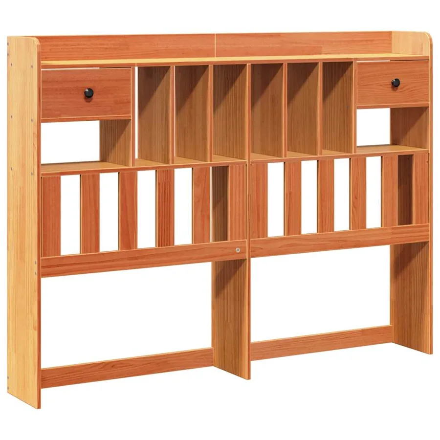 Tête de lit avec rangement cire marron 140cm bois massif de pin - 2