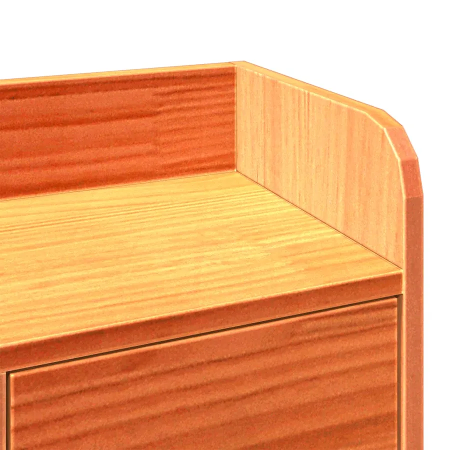 Lit bibliothèque sans matelas cire marron 140x190 cm pin massif - 10