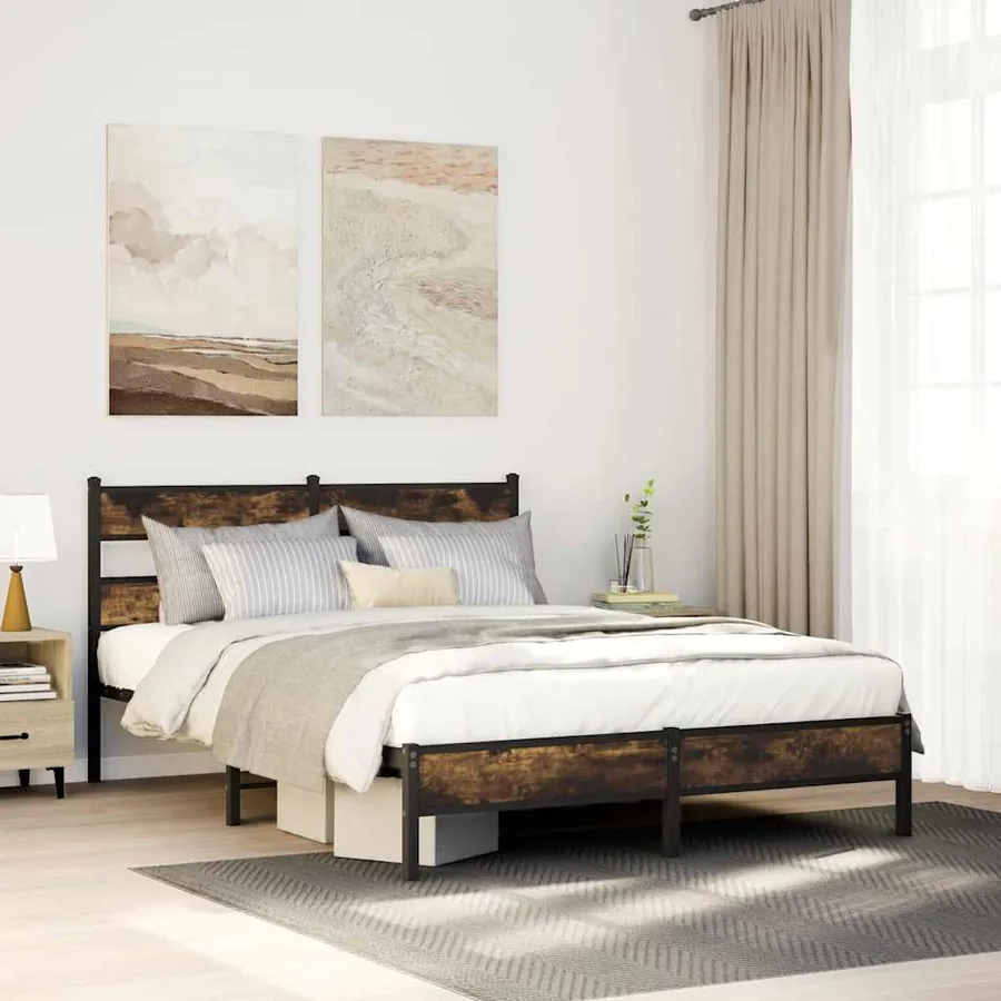 Cadre de lit sans matelas avec tête de lit 137x190 cm