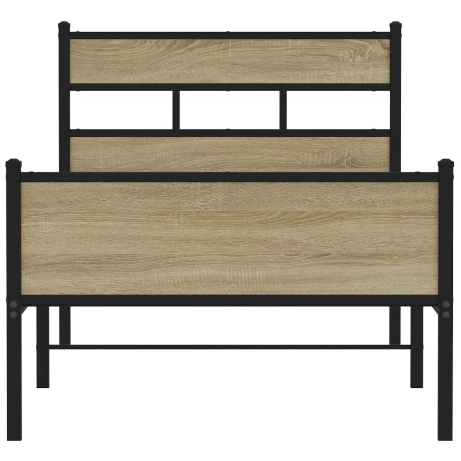 Cadre de lit sans matelas chêne sonoma 75x190 cm - 4