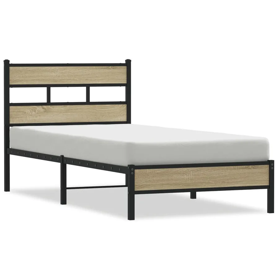 Cadre de lit sans matelas chêne sonoma 100x200 cm - 2