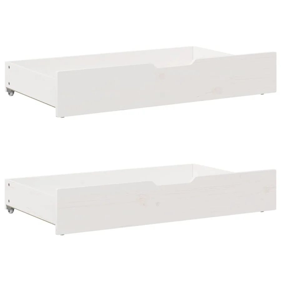 Lit bibliothèque sans matelas blanc 140x200 cm bois pin massif - 8