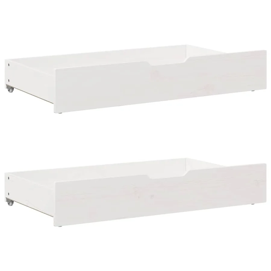 Lit bibliothèque sans matelas blanc 160x200 cm bois pin massif - 8