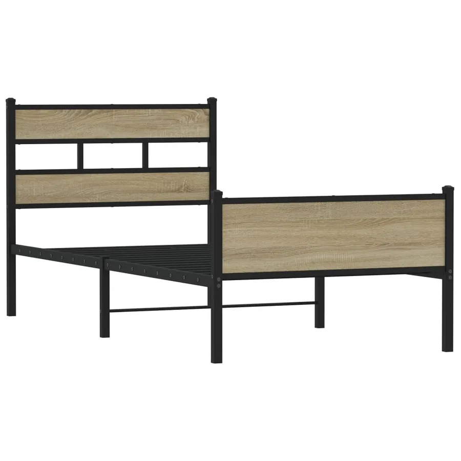 Cadre de lit sans matelas chêne sonoma 90x190 cm - 3