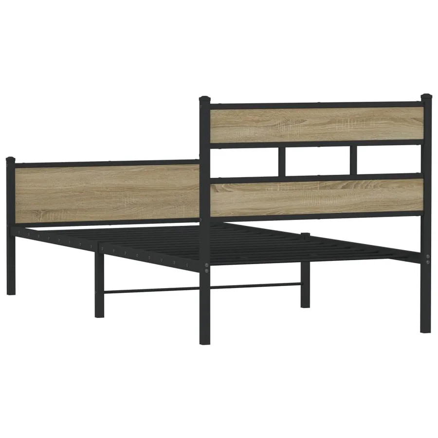 Cadre de lit sans matelas chêne sonoma 90x190 cm - 6