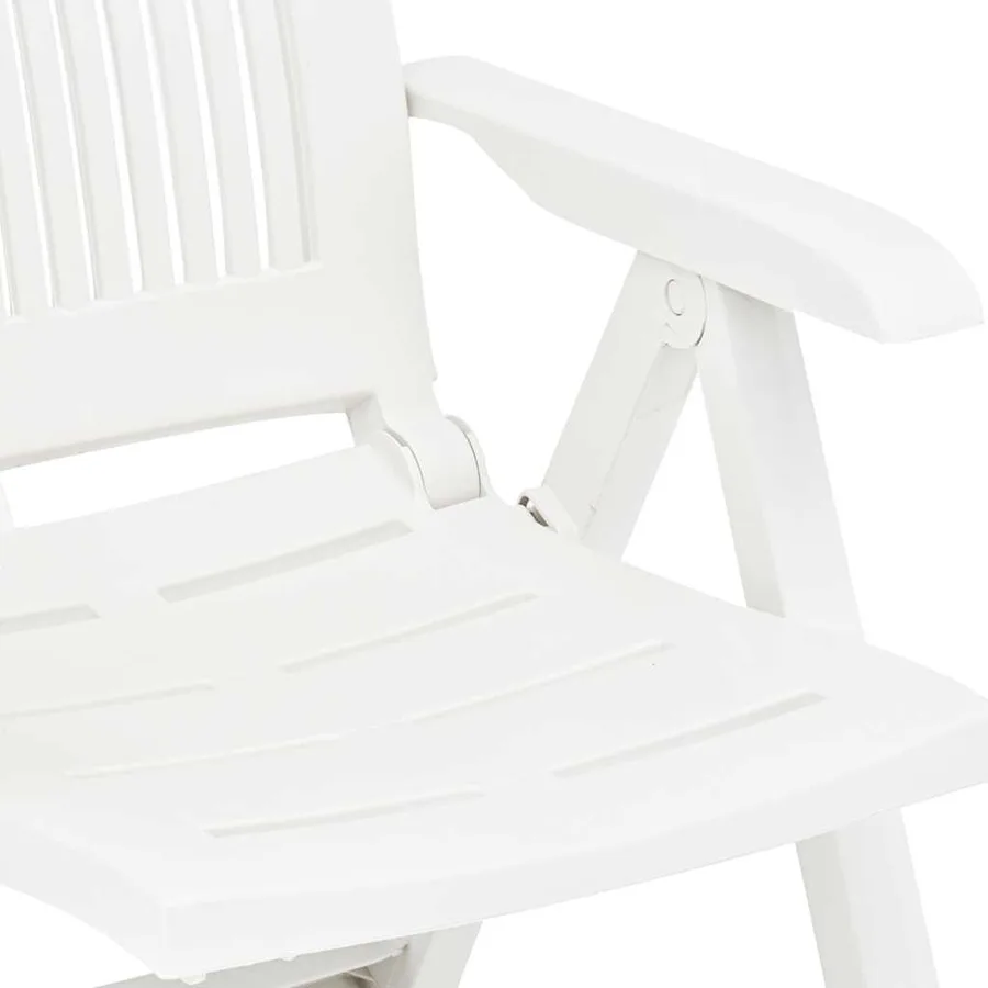 Chaises inclinables de jardin lot de 2 Plastique Blanc - 8
