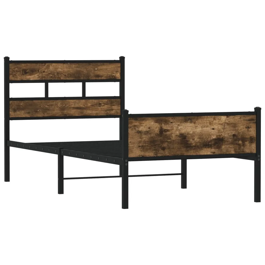 Cadre de lit sans matelas chêne fumé 90x190cm bois d'ingénierie - 3