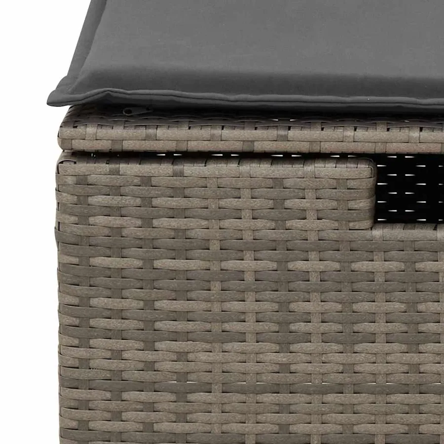 Salon de jardin avec coussins 7 pcs gris résine tressée - 14