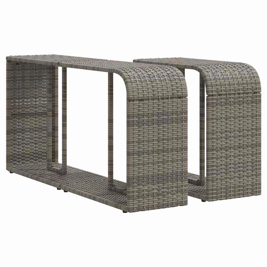 Salon de jardin avec coussins 10 pcs gris résine tressée - 7