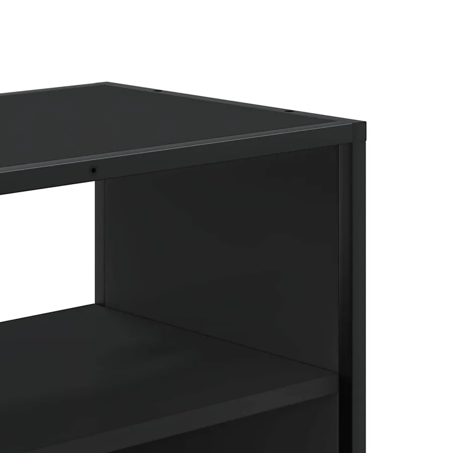 Meuble TV noir 100x31x39,5 cm bois d'ingénierie et métal - 8
