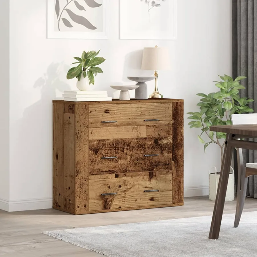 Buffet vieux bois 80x33x70 cm bois d'ingénierie - 3