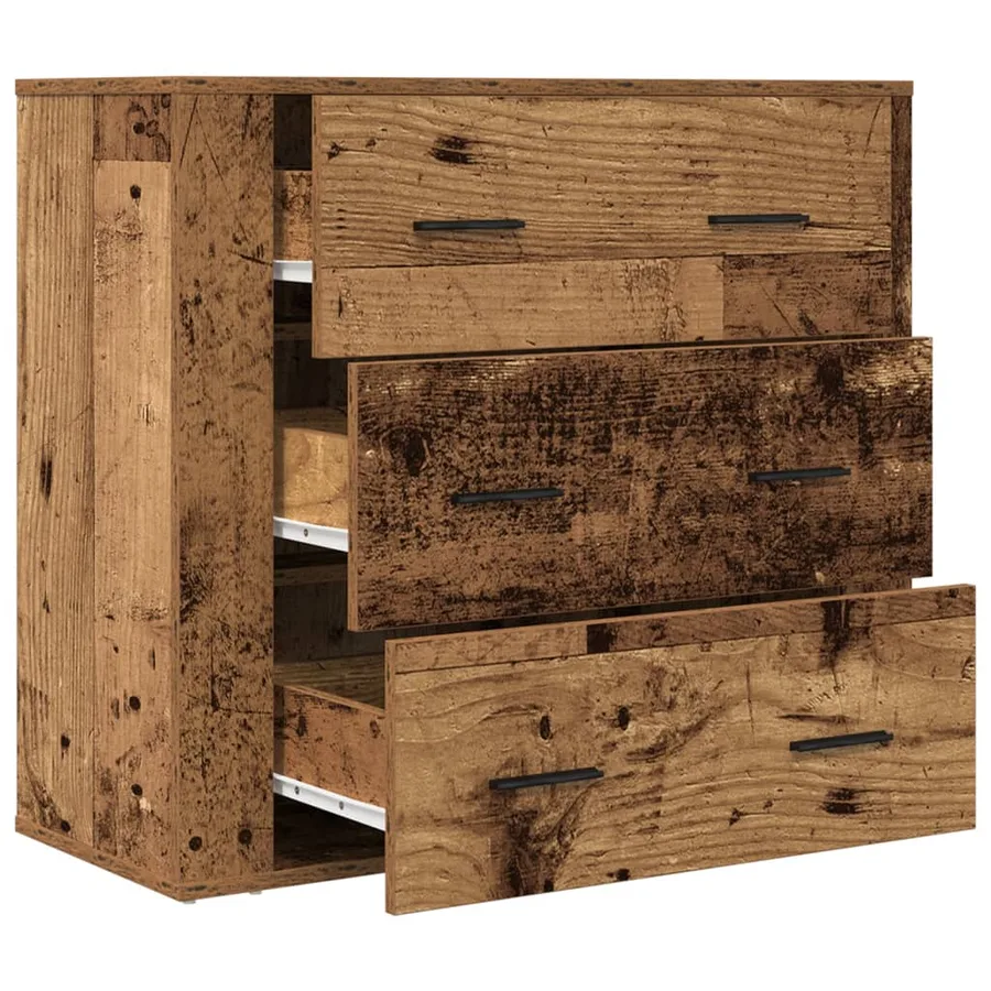 Buffet vieux bois 80x33x70 cm bois d'ingénierie - 4