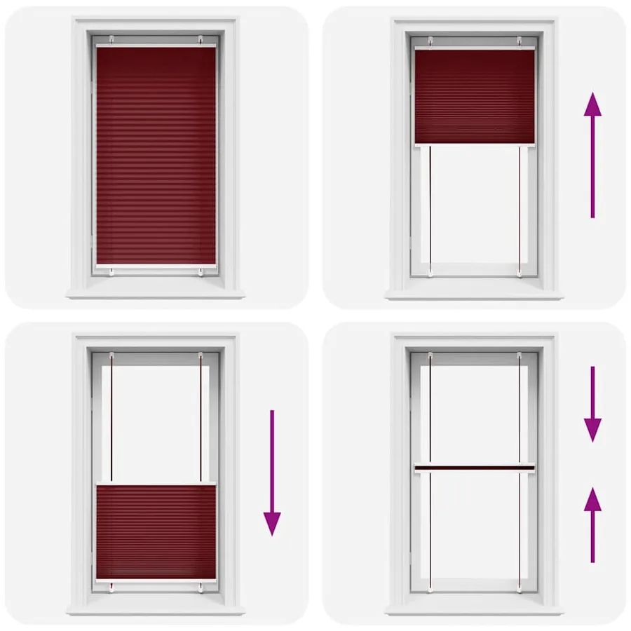 Store plissé rouge bordeaux 80x100 cm largeur du tissu 79,4 cm - 5