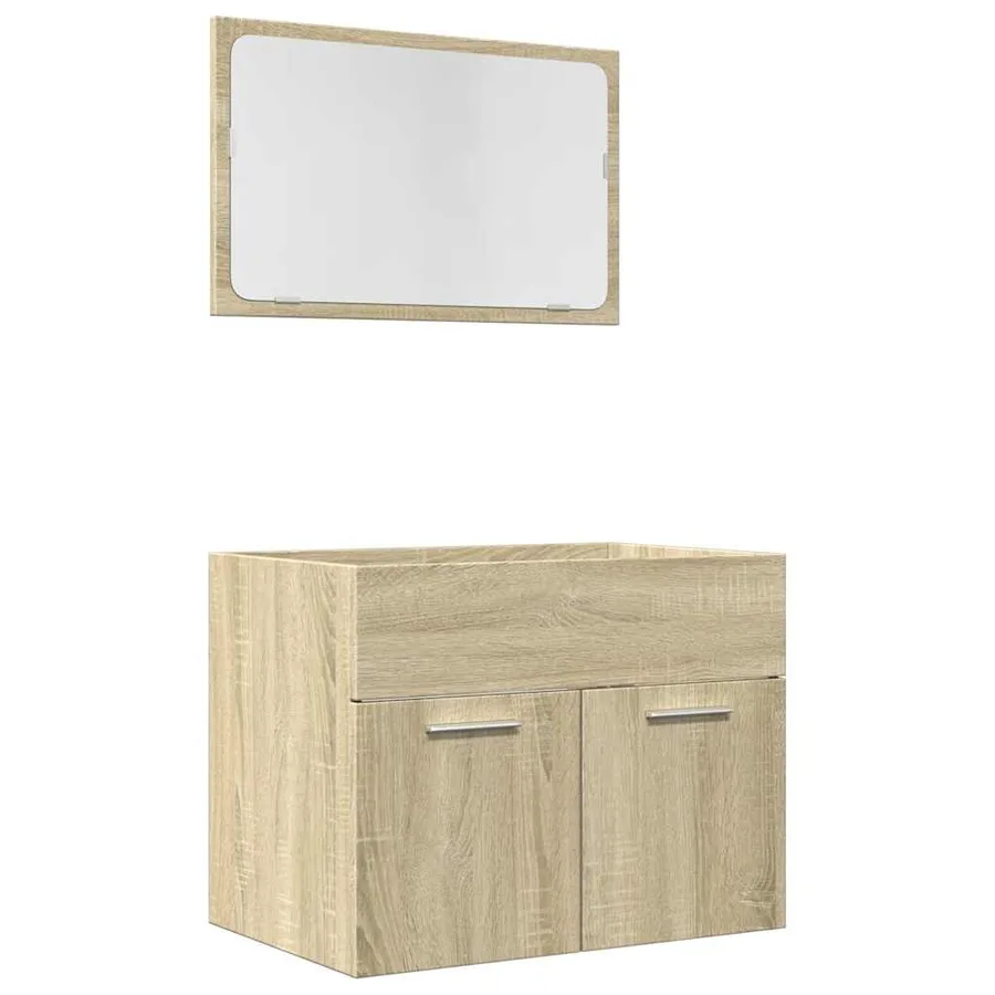 Ensemble de meubles de salle de bain 2 pcs chêne sonoma - 2