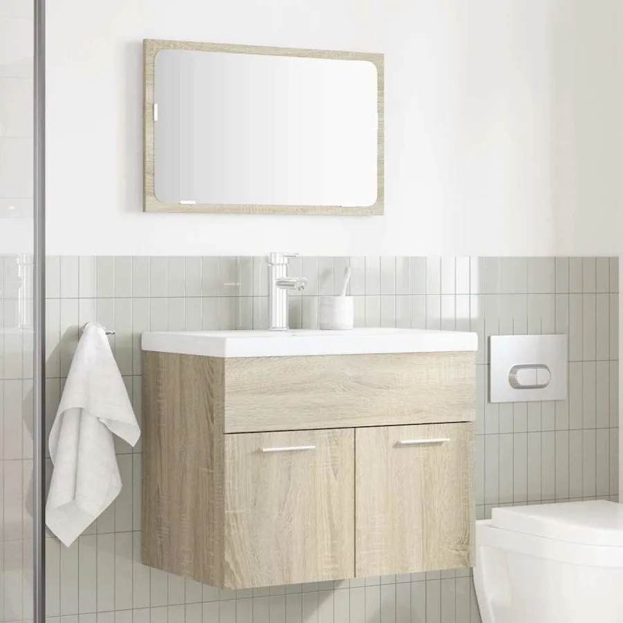 Ensemble de meubles de salle de bain 2 pcs chêne sonoma - 3