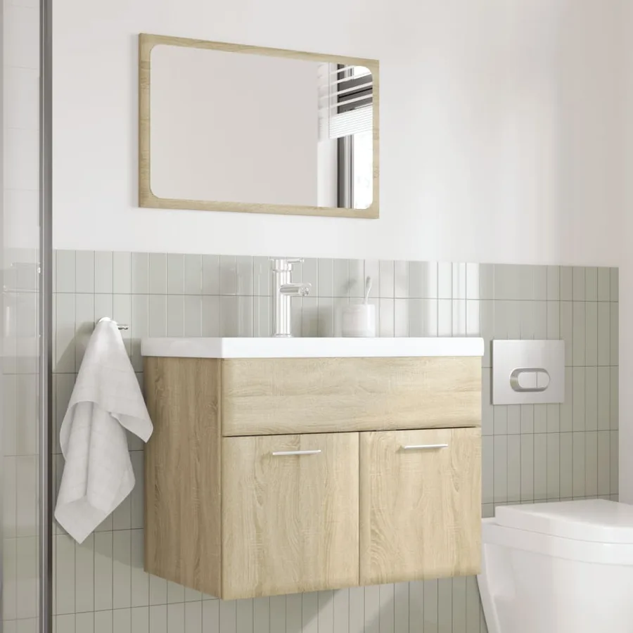 Ensemble de meubles de salle de bain 3 pcs chêne sonoma - 3