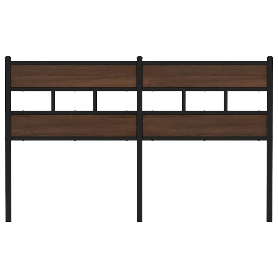 Tête de lit de remplacement chêne marron 160 cm acier et bois d'ingénierie - 3