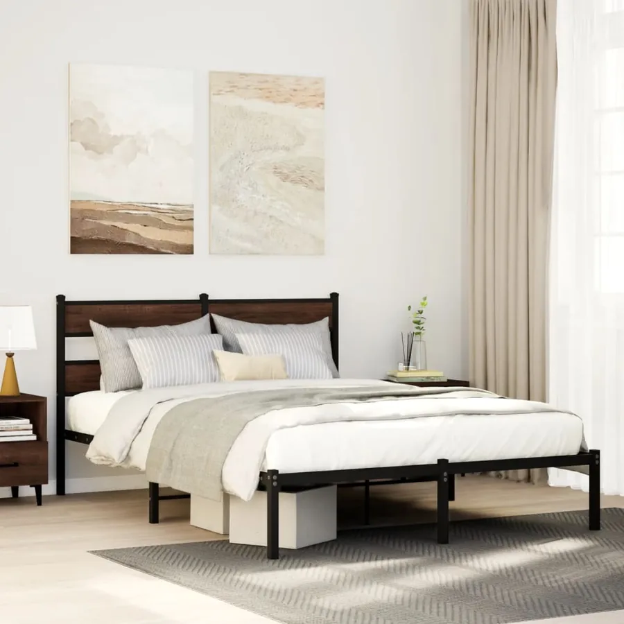 Cadre de lit sans matelas avec tête de lit 137x190 cm