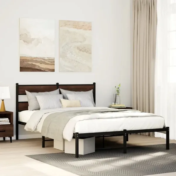 Cadre de lit sans matelas avec tête de lit 137x190 cm