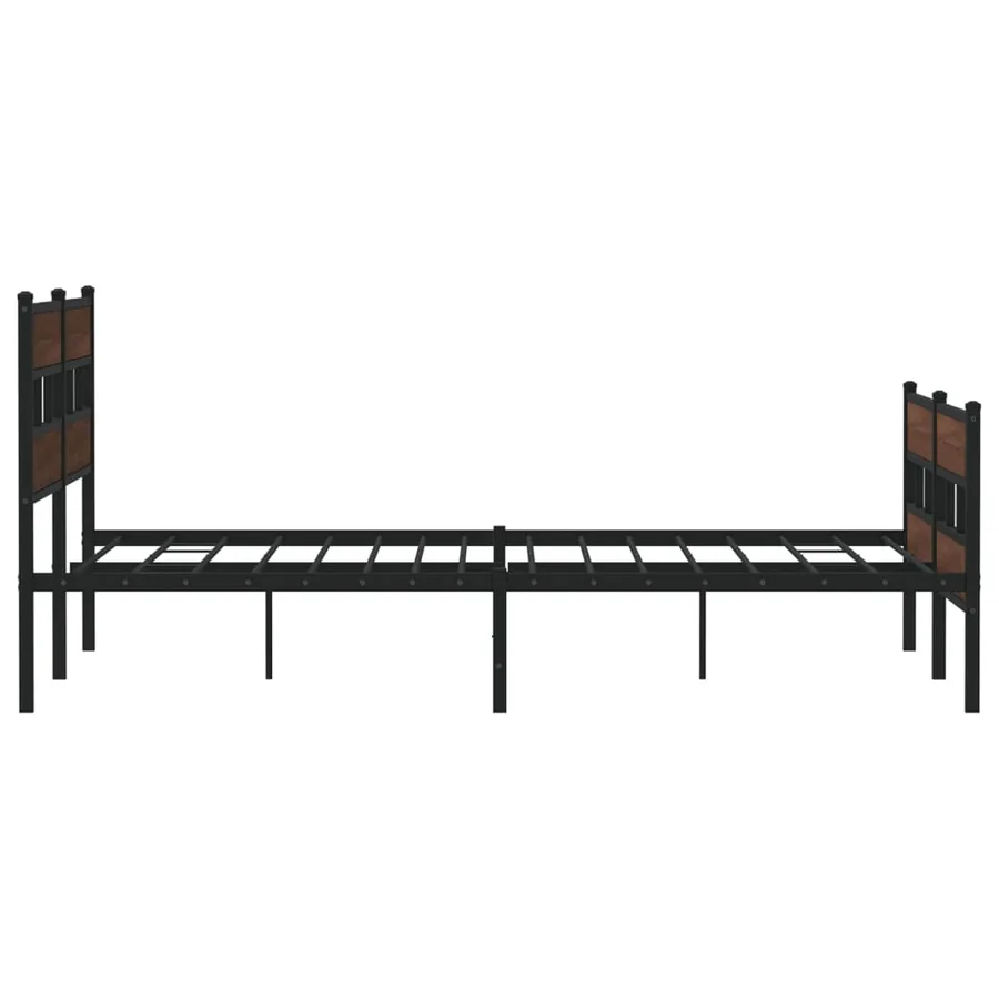 Cadre de lit en métal sans matelas chêne marron 193x203 cm - 5