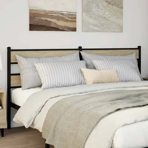 Tête de lit de remplacement chêne sonoma 180 cm fer et bois d’ingénierie