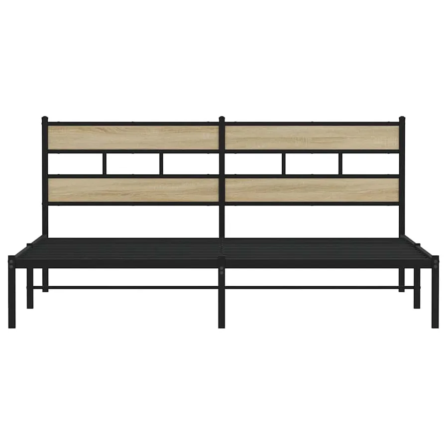 Cadre de lit en métal sans matelas chêne sonoma 180x200 cm - 4