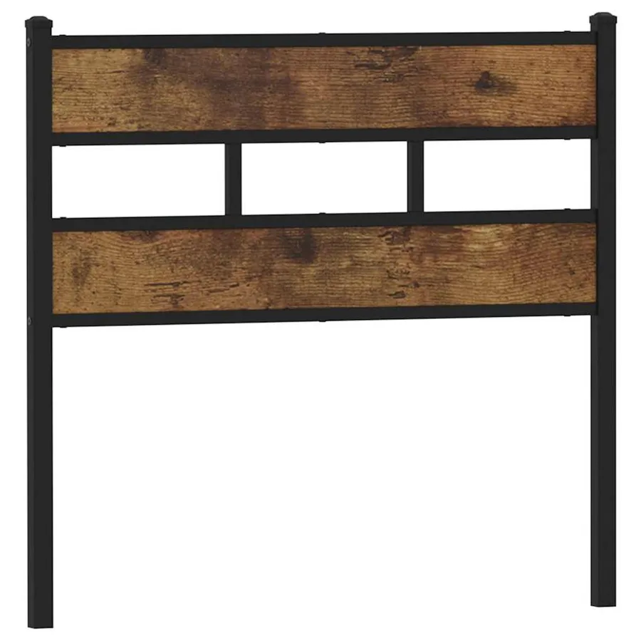 Tête de lit de remplacement chêne fumé 90 cm fer et bois d'ingénierie - 2