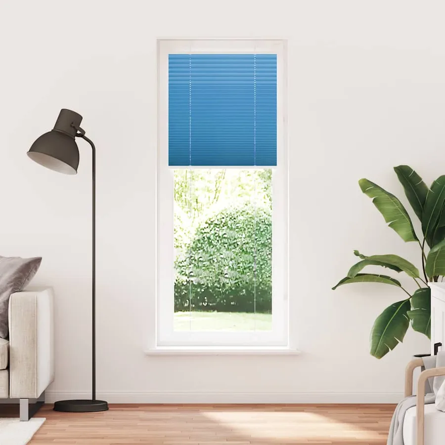 Store plissé bleu 80x200 cm largeur du tissu 79,4 cm polyester - 2