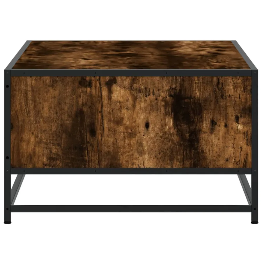 Table basse chêne fumé 100x57x35 cm bois d'ingénierie et métal - 6