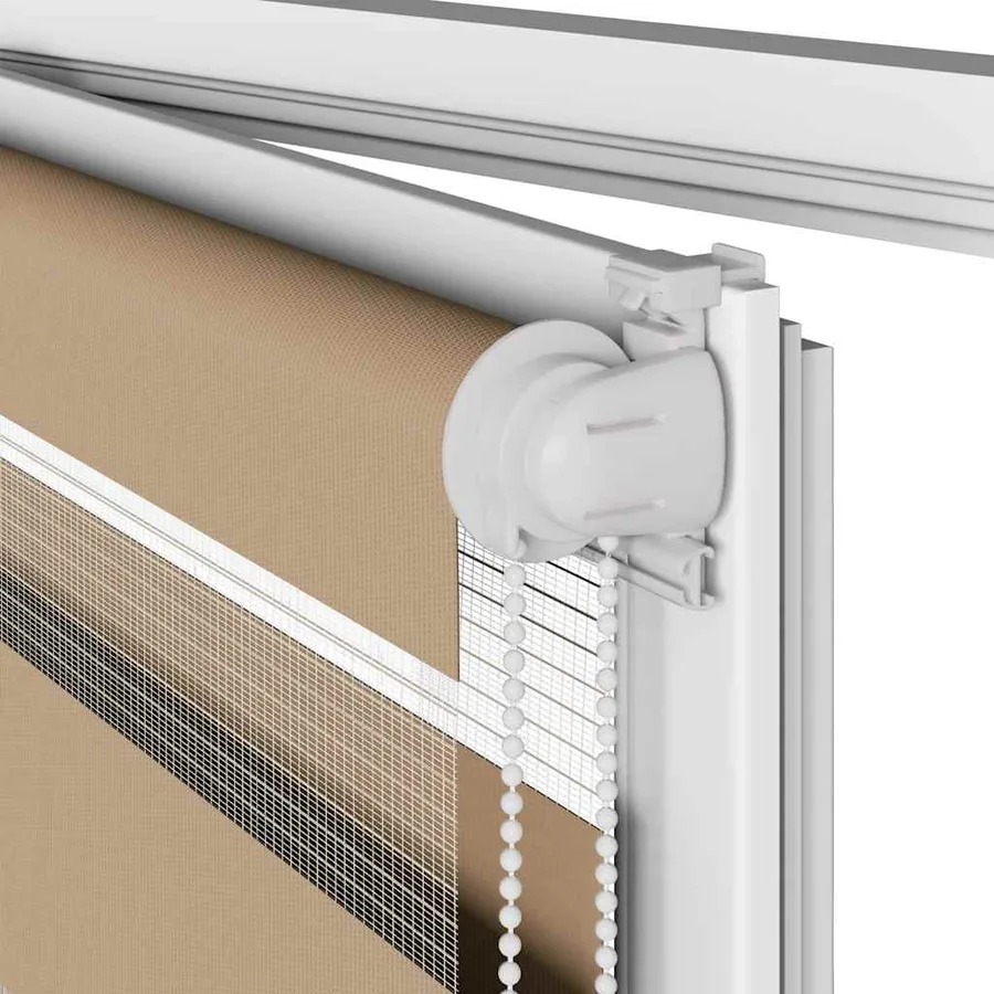Store zèbre marron sable largeur du tissu 55,9 cm polyester - 11