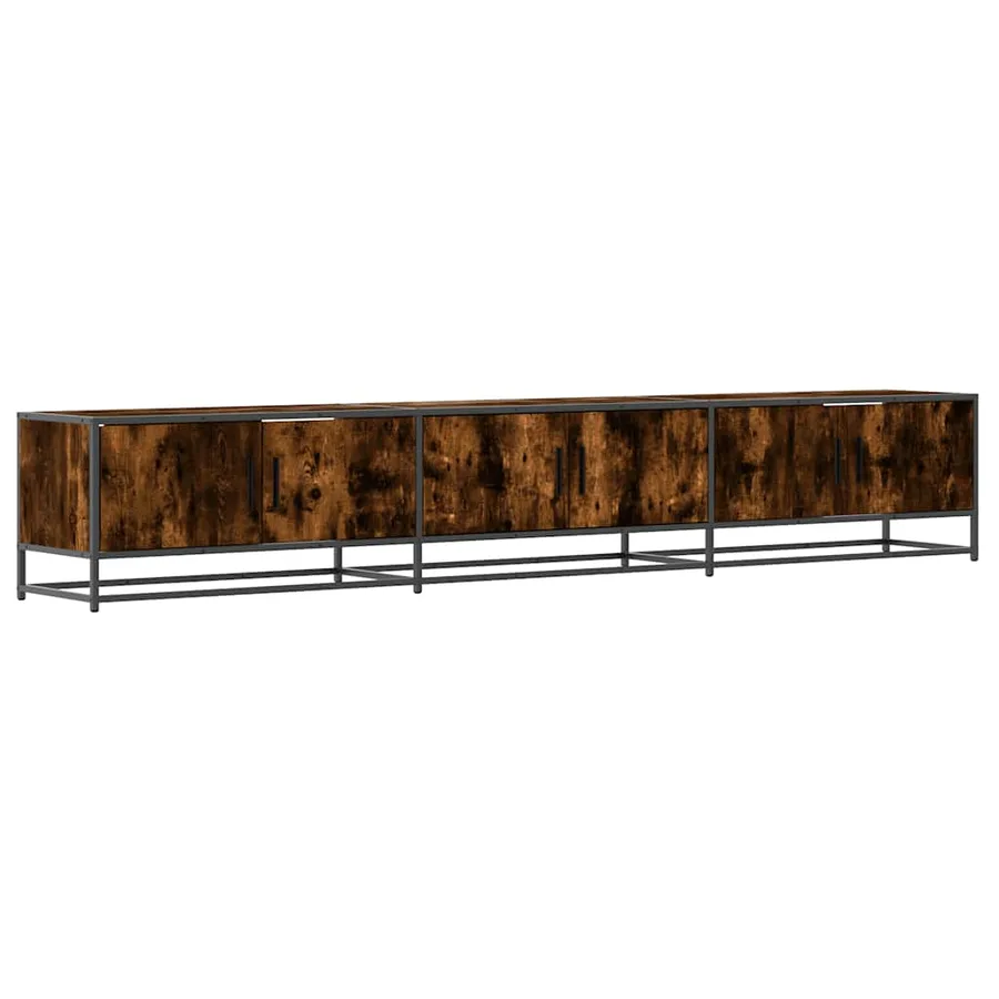 Meuble TV chêne fumé 240x35x41 cm bois d'ingénierie - 2