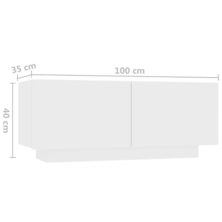 Meuble TV avec lumières LED Blanc 300x35x40 cm - 12
