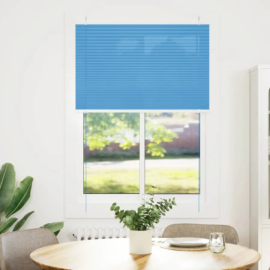 Store plissé bleu 85x100 cm largeur du tissu 84,4 cm polyester - 2