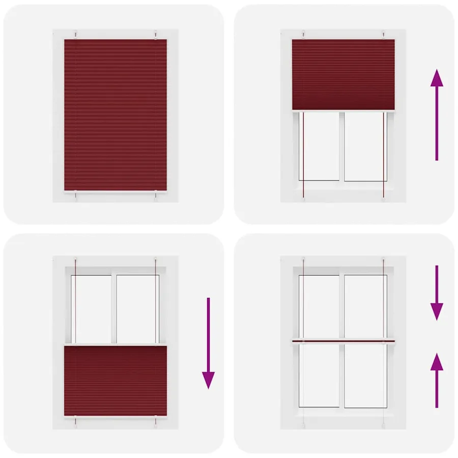 Store plissé rouge bordeaux 90x100 cm largeur du tissu 89,4 cm - 5
