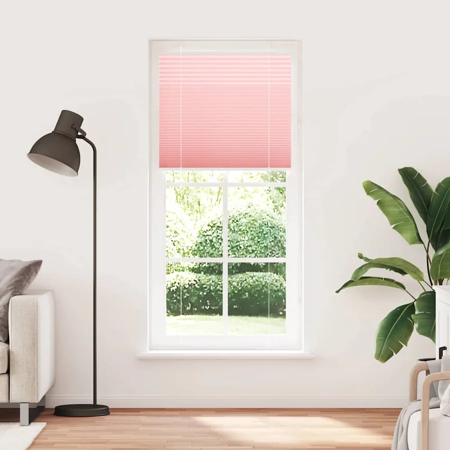 Store plissé rose 95x200 cm largeur du tissu 94,4 cm polyester - 2