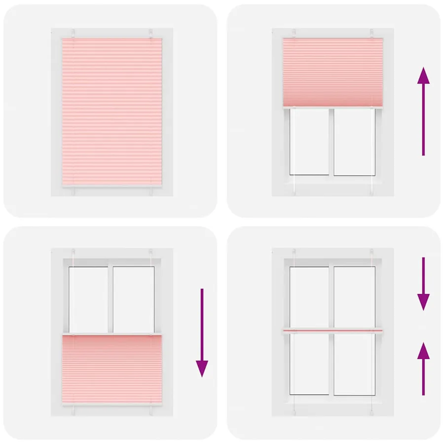 Store plissé rose 95x100 cm largeur du tissu 94,4 cm polyester - 7