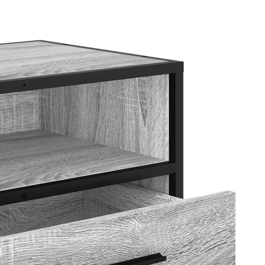 Meuble TV sonoma gris 80x34,5x40 cm bois d'ingénierie et métal - 8