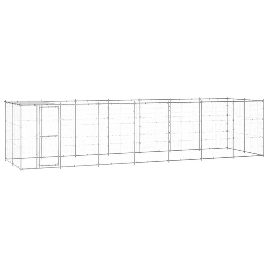 Chenil extérieur Acier galvanisé avec toit 16,94 m² - 2
