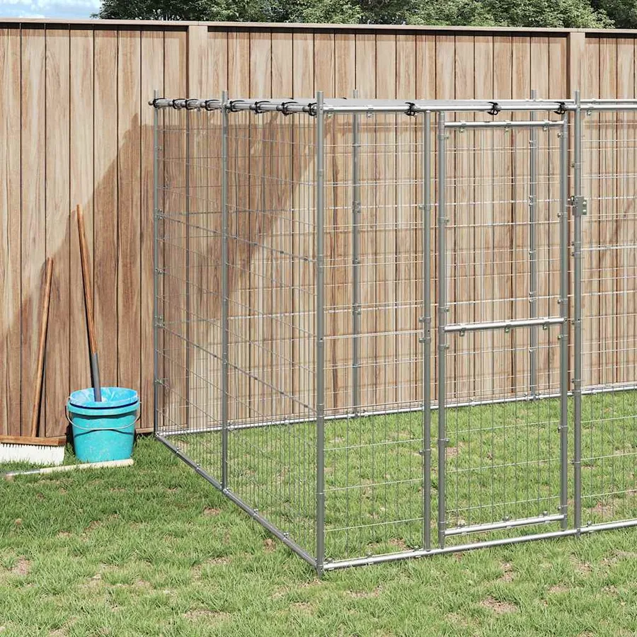 Chenil extérieur Acier galvanisé avec toit 16,94 m² - 3