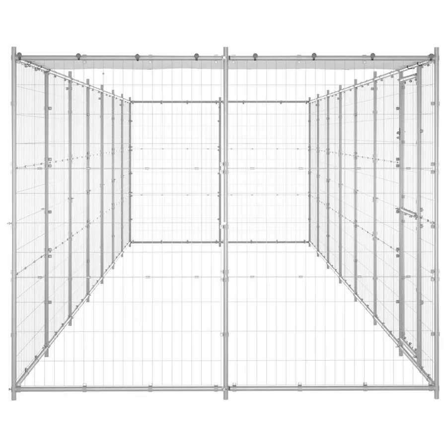 Chenil extérieur Acier galvanisé avec toit 16,94 m² - 5